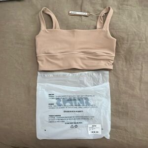 Skims fits everybody square neck longline bralette clay